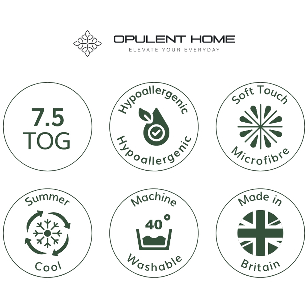 Opulent Home Super King Size White Anti-Allergy Summer Hollowfibre Duvet 7.5 Tog Image 7