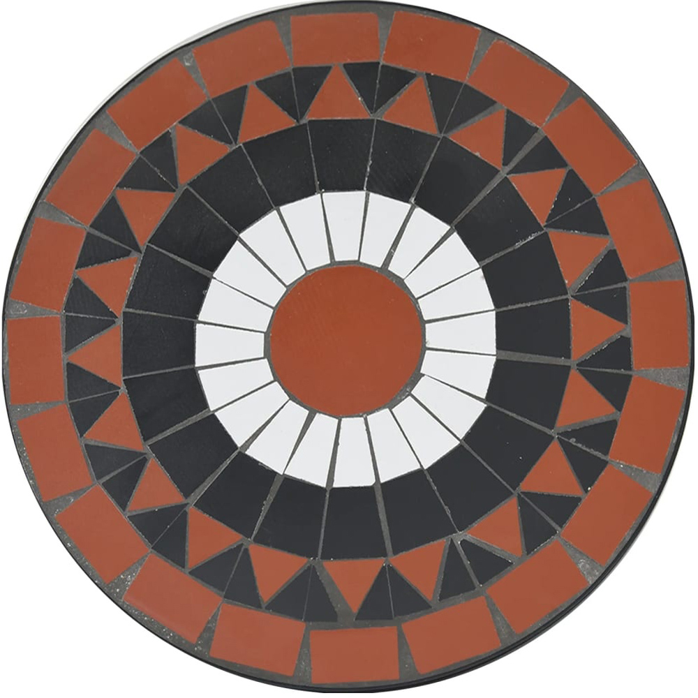 Walplus 2 Seater Terracotta and White Ceramic Mosaic Bistro Table Image 5