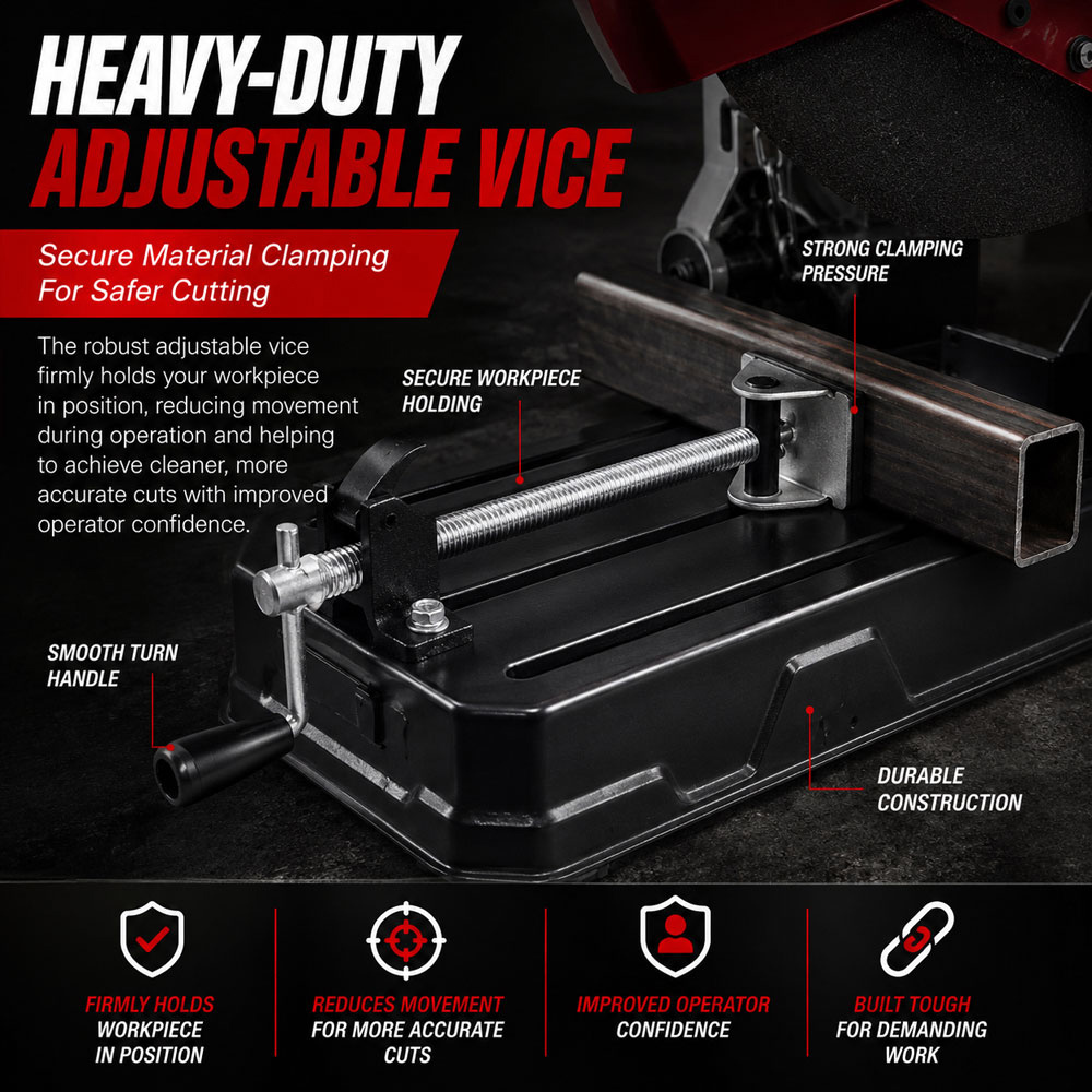 Lumberjack MCS355 2600W Metal Cut-Off Saw with Abrasive Blade Vice and Safety Guard 355mm Image 5