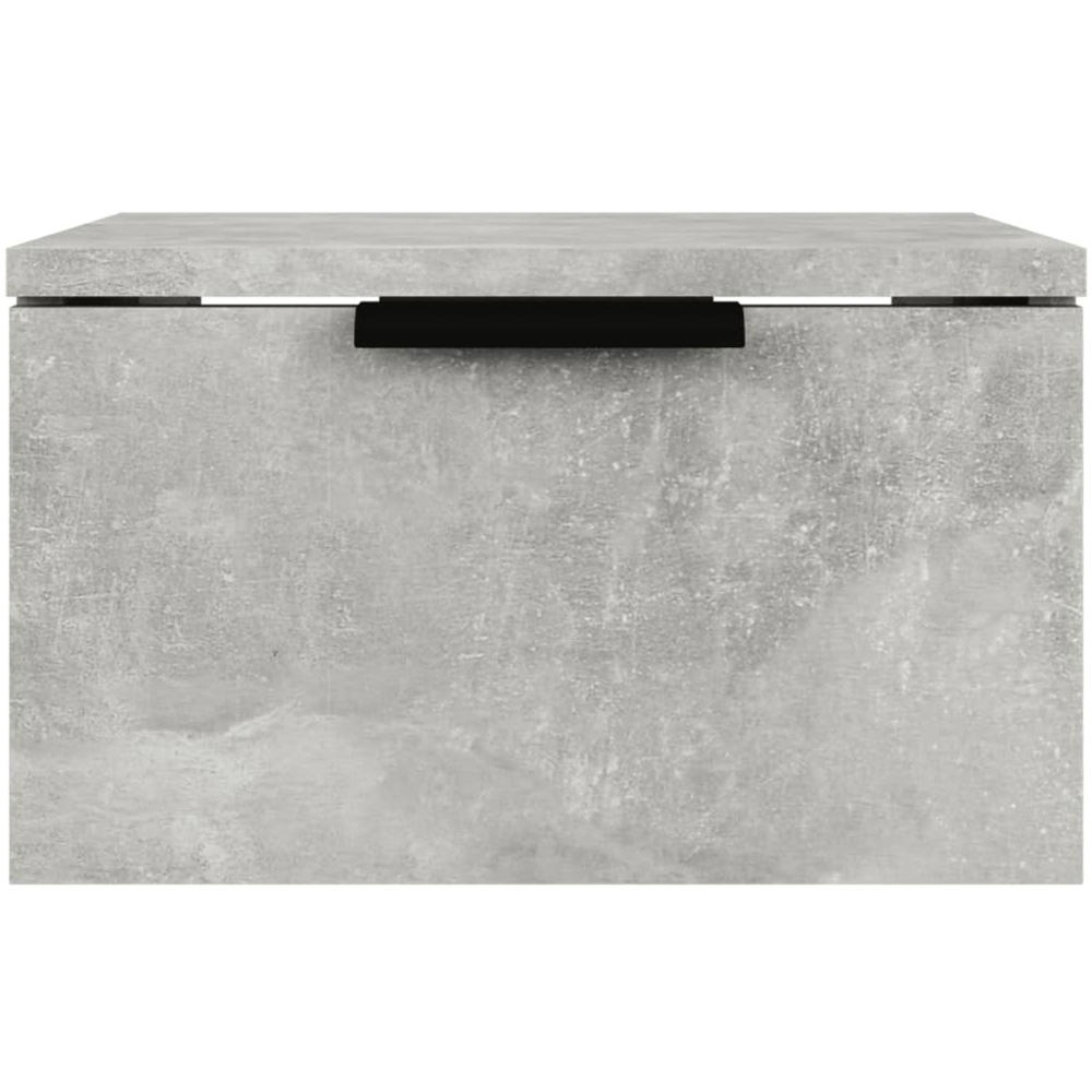 vidaXL Set of 2 Concrete Grey Wall Mounted Bedside Cabinet Image 4