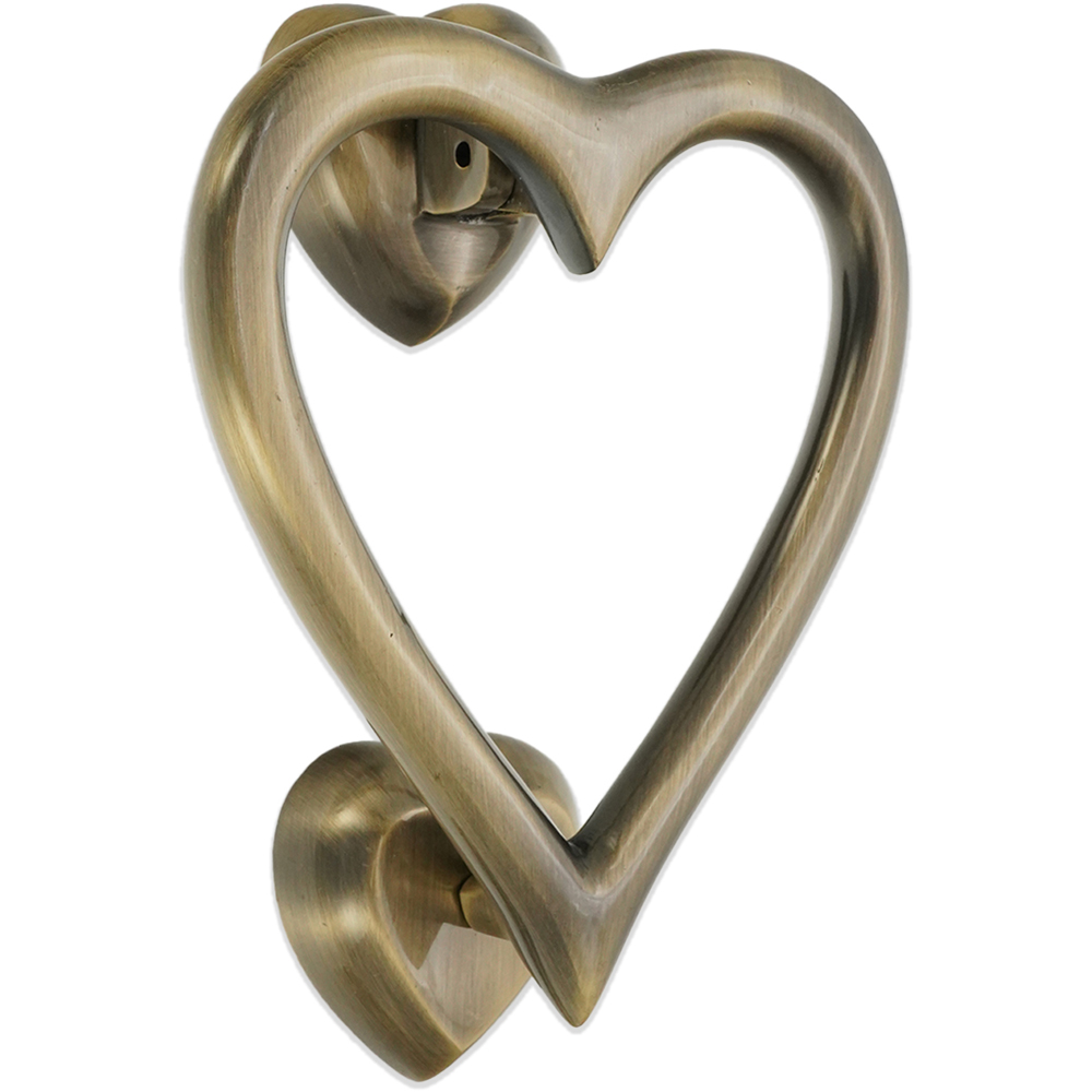 Spira Brass Antique Brass Heart Door Knocker Image 1