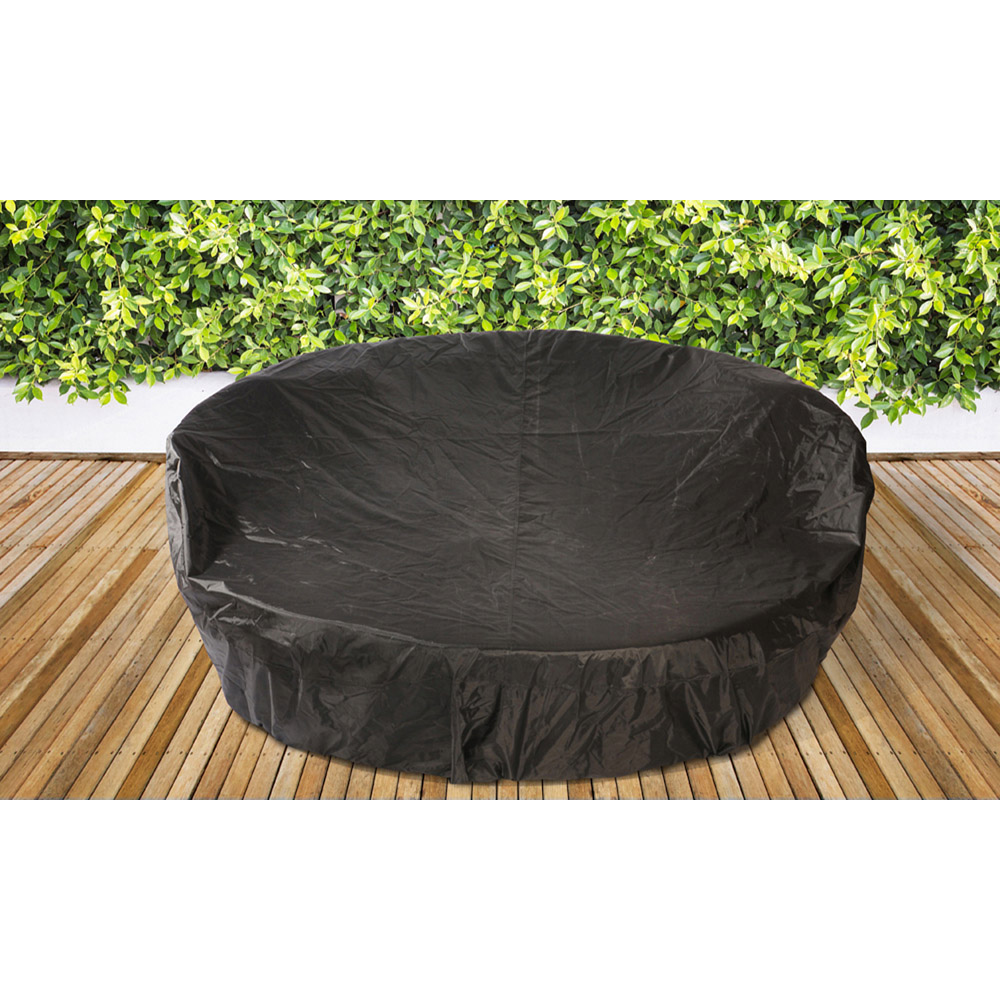 Brooklyn Luxury 8 Seater Black Rattan Sun Lounger Sofa Set with Canopy and Cover 210cm Image 2