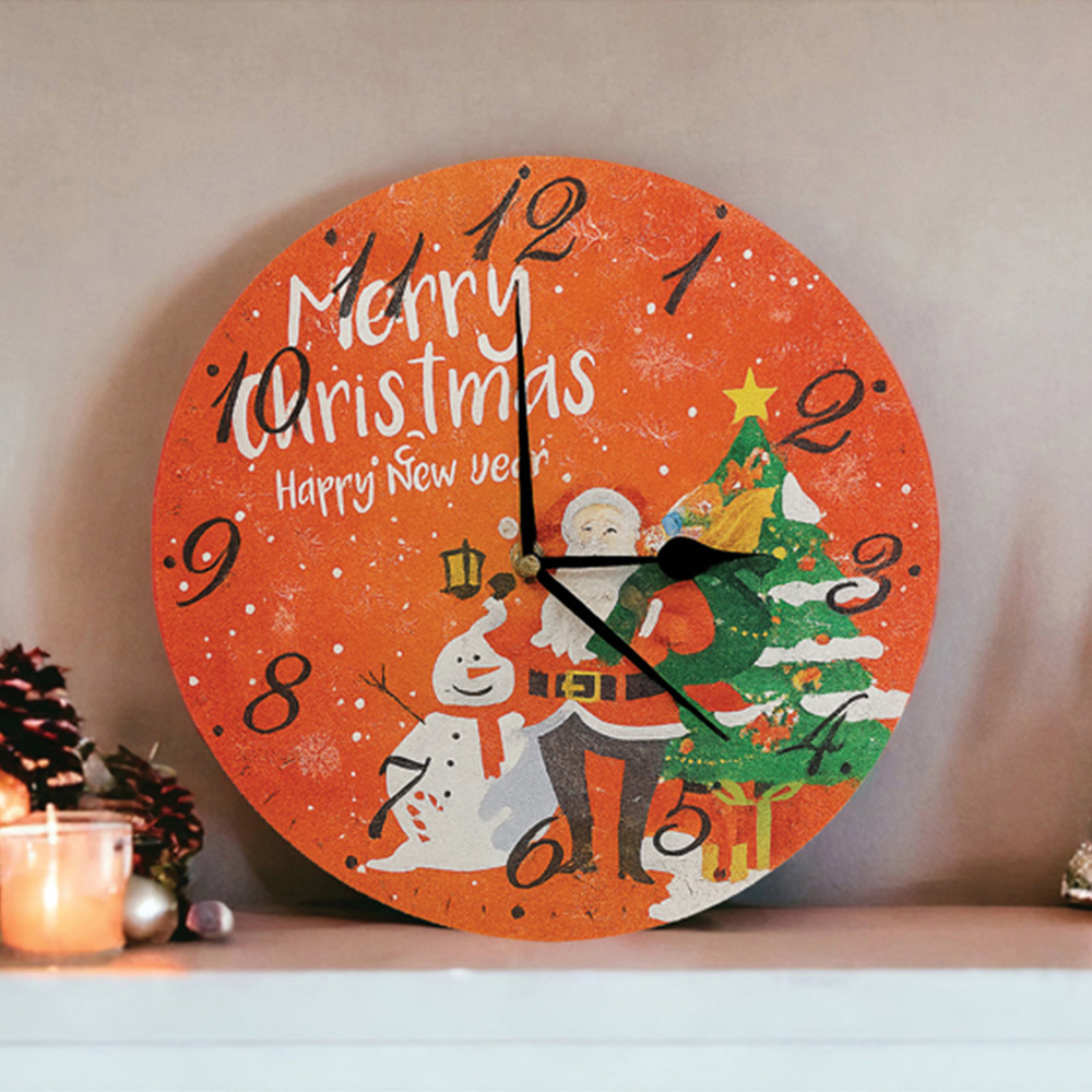 Xmas Haus Festive Santa and Snowman Christmas Clock Image 3