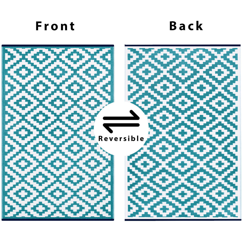 Green Decore Nirvana Teal Blue and White Outdoor Rug 120 x 180cm Image 5