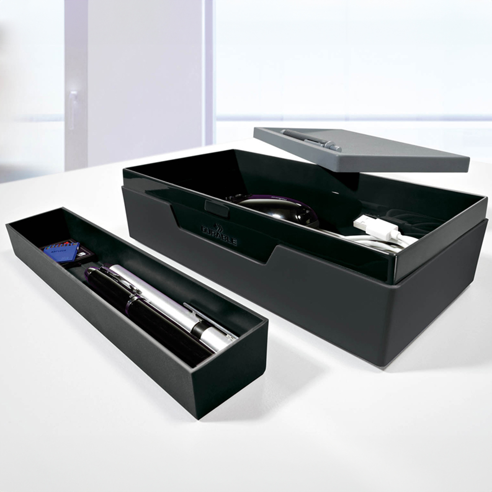 Durable Varicolor Grey Stationery Storage Box Image 2