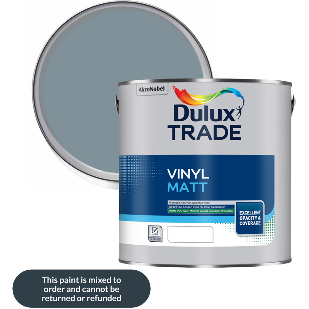Dulux Trade Denim Drift Walls and Ceilings Vinyl Matt Paint 2.5L Image 1