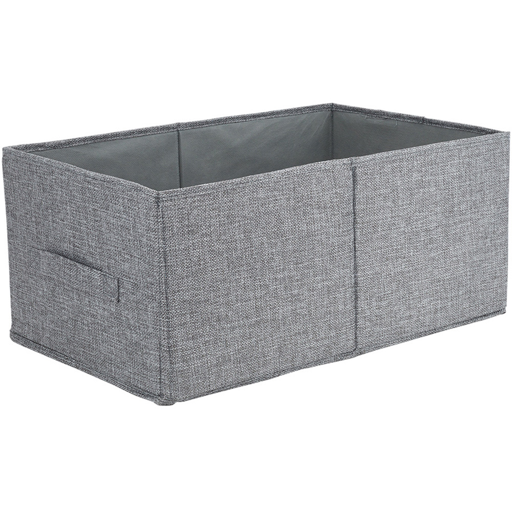 H&O Direct Grey Linen Foldable Clothes Organiser Image 1