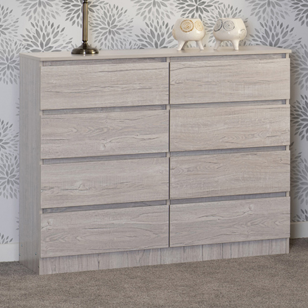 Seconique Malvern 8 Drawer Urban Snow Chest of Drawers Image 1