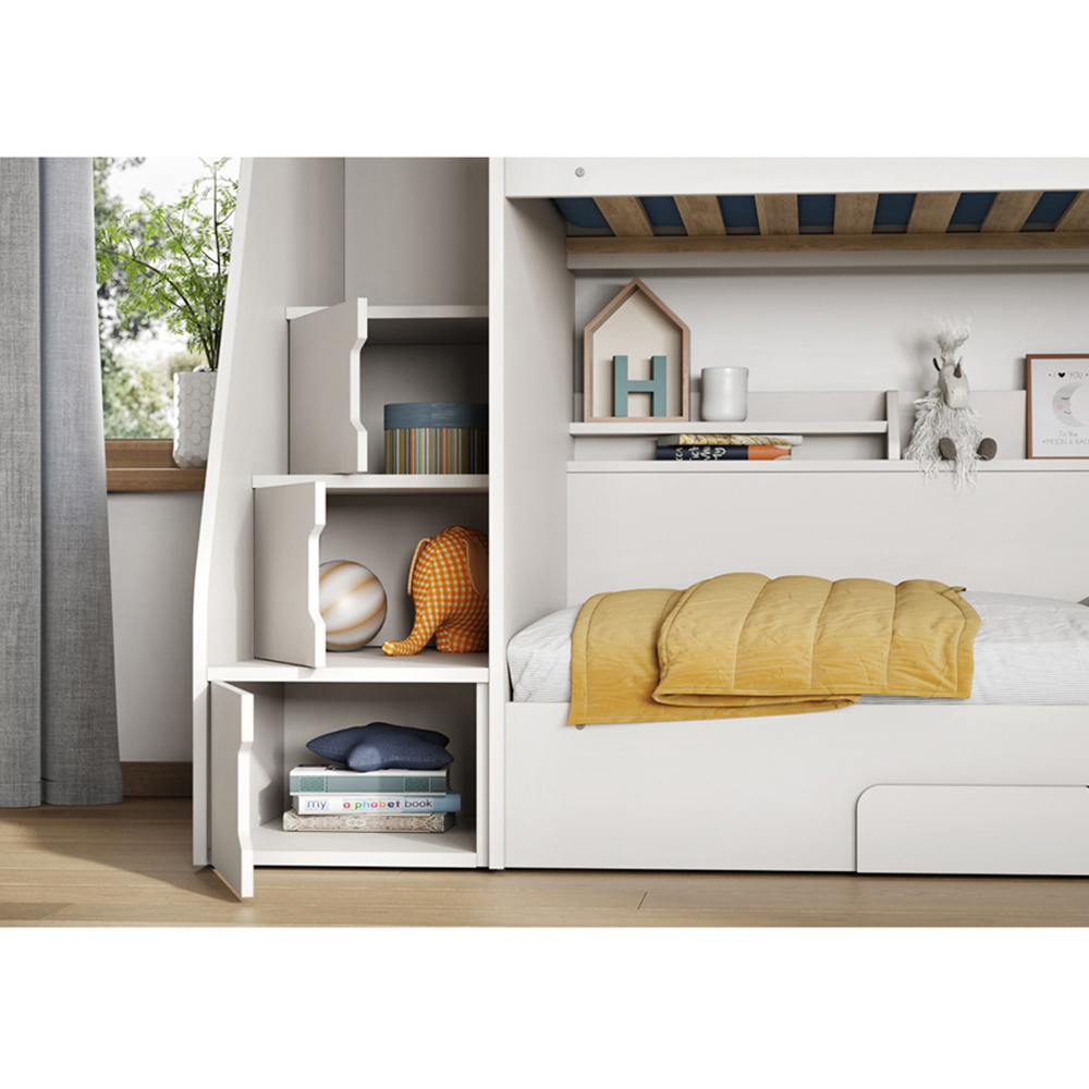 Flair Slick White Staircase Bunk Bed with Storage Image 7