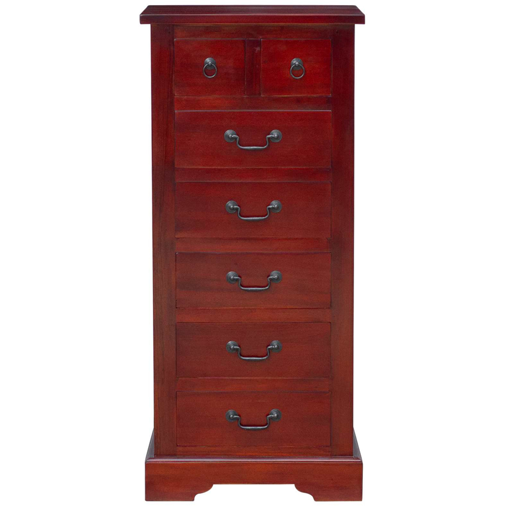 vidaXL 7 Drawer Solid Mahogany Wood Tall Chest of Drawers Image 5