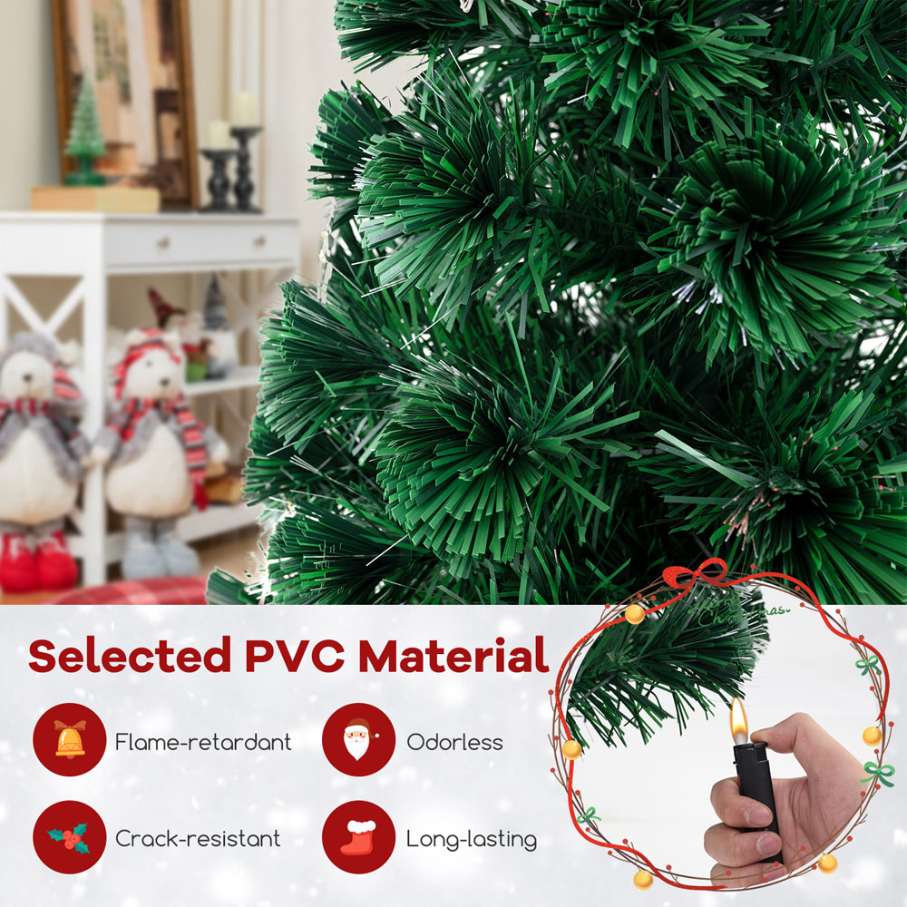 Costway 18 String Light Fibre Optic Pre-Lit Artificial Christmas Tree 4ft Image 6