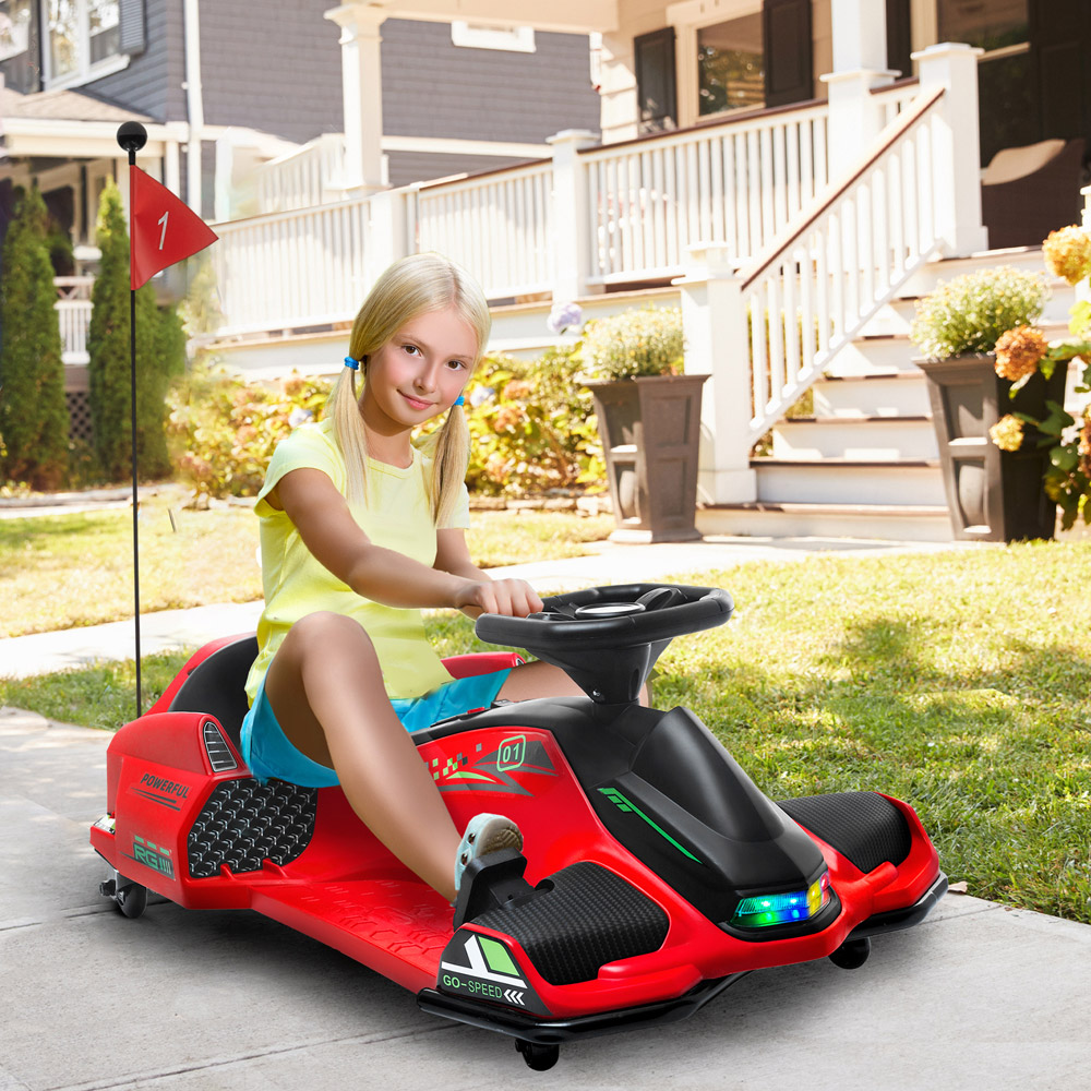 Tommy Toys Kids Red LED Electric Go Kart with Music 12V Image 2