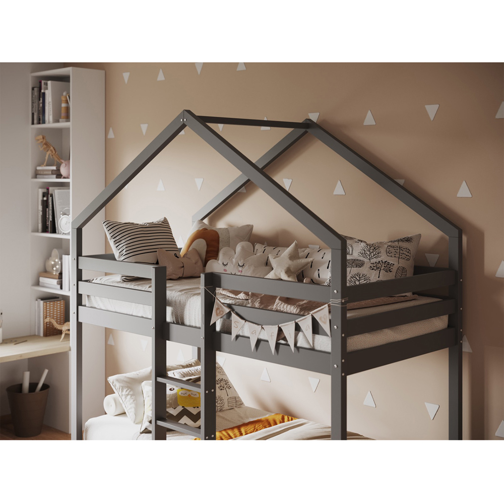 Flair Grey Wooden Nest House Bunk Bed Image 2