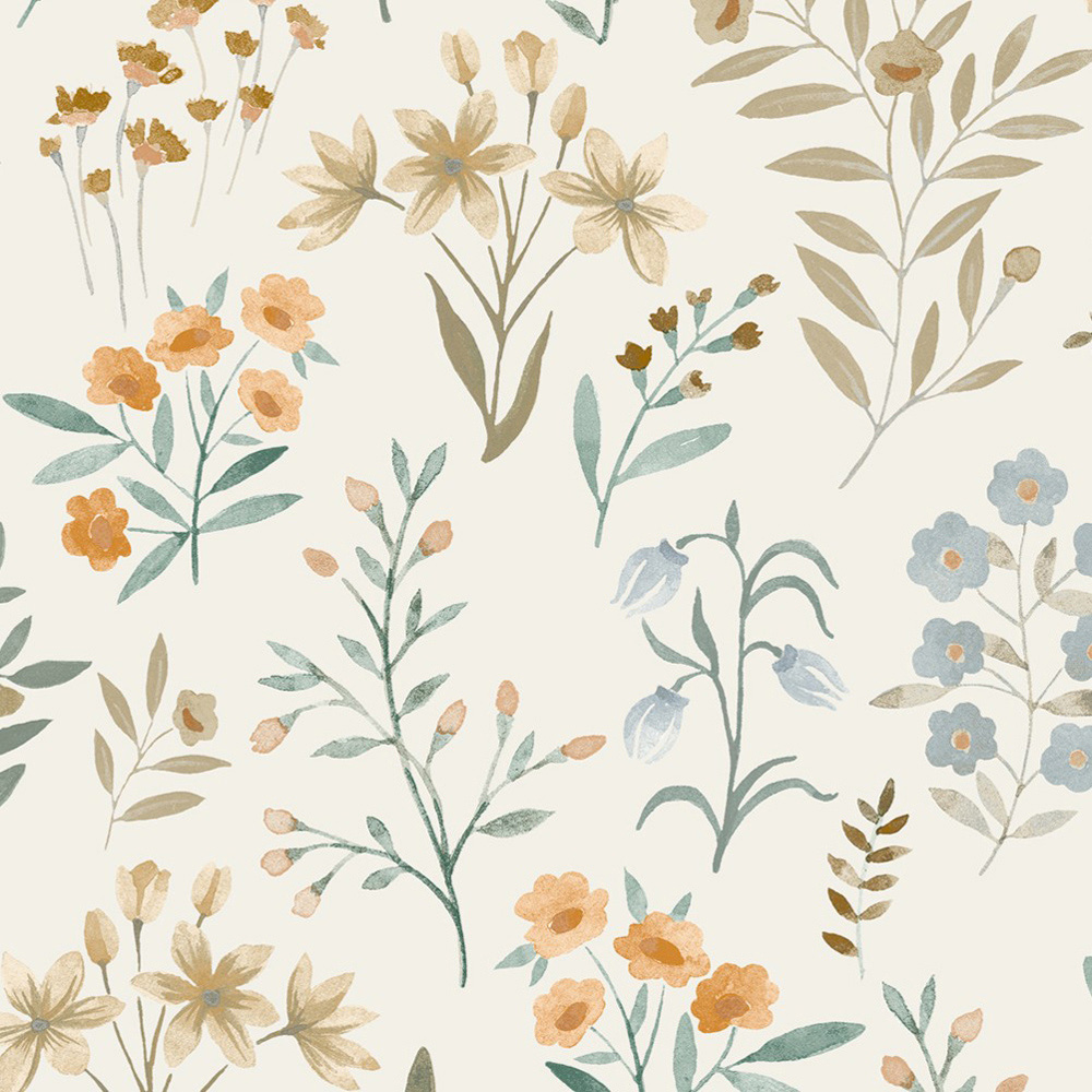 Grandeco Placed Posey Pastel Wallpaper Image 1