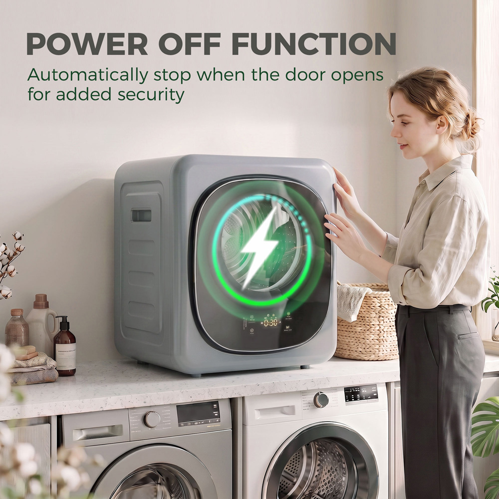 HOMCOM Silver Compact Tumble Dryer with 5 Modes 4kg Image 7