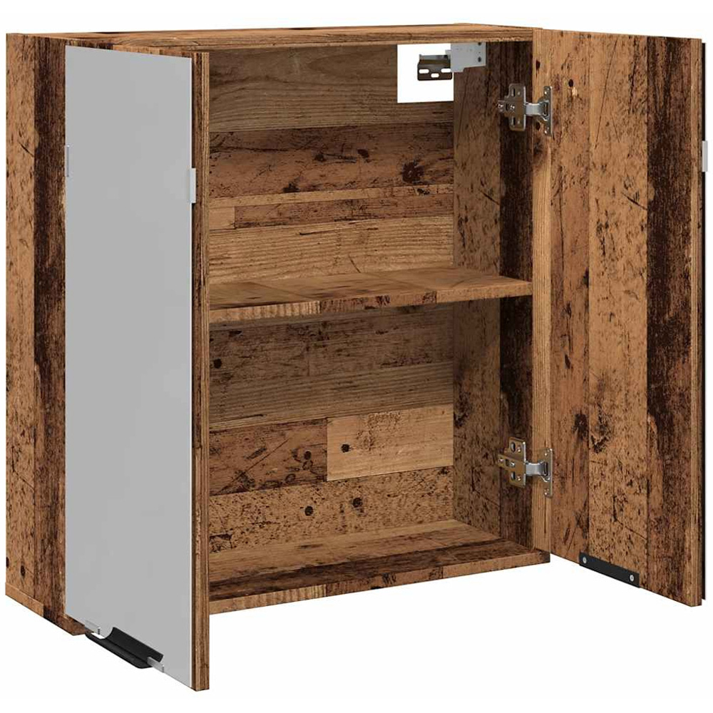 vidaXL 2 Door Brown Mirror Wall Mounted Bathroom Cabinet Image 6