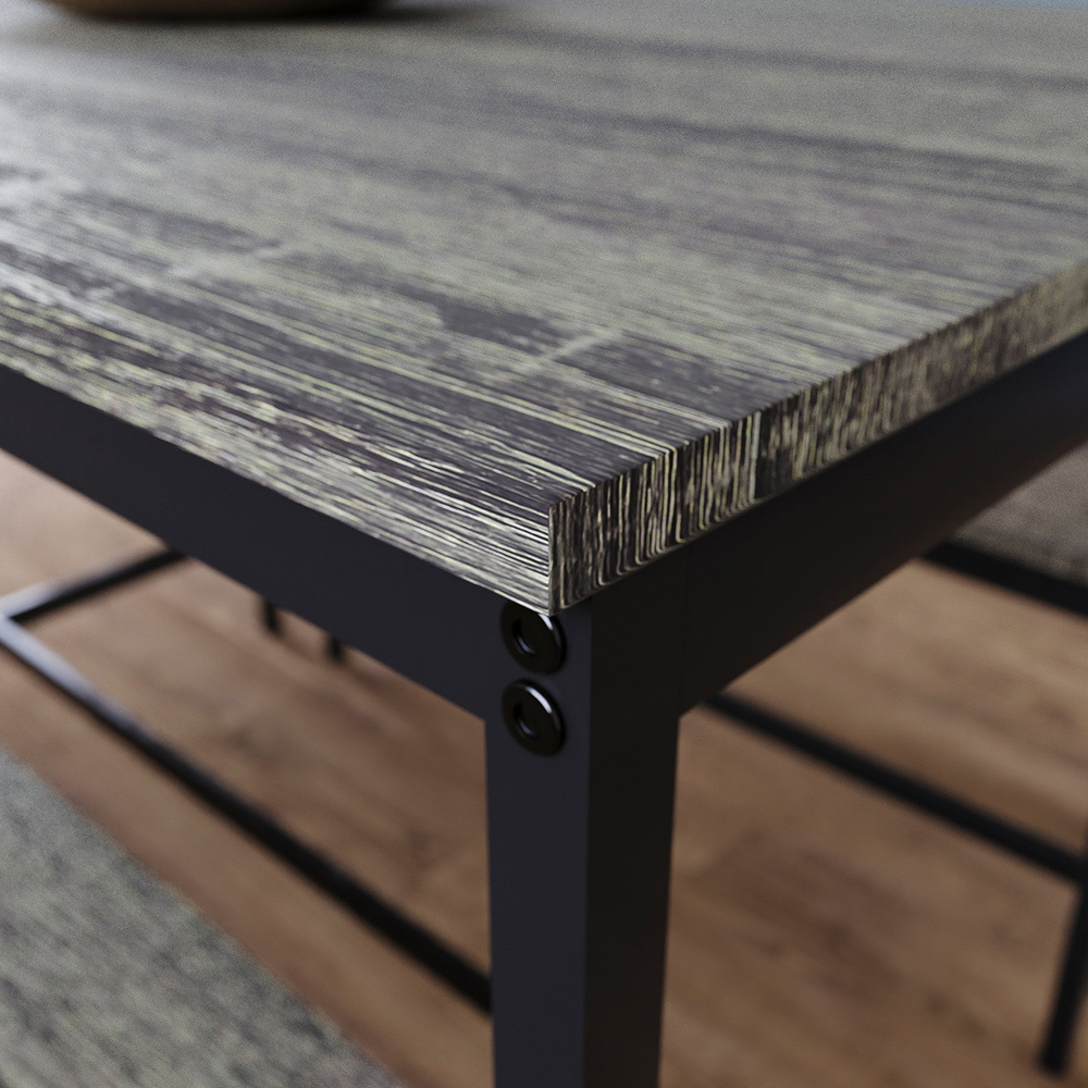 Vida Designs Roslyn 4 Seater Metal Frame Dining Bench Set Grey Image 3