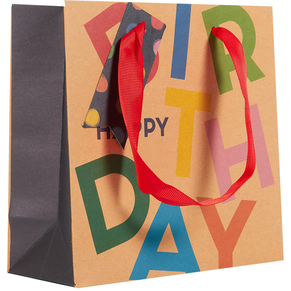 Pack of 3 Kraft Polka Multi Sized Gift Bags - Multicolour Image 2