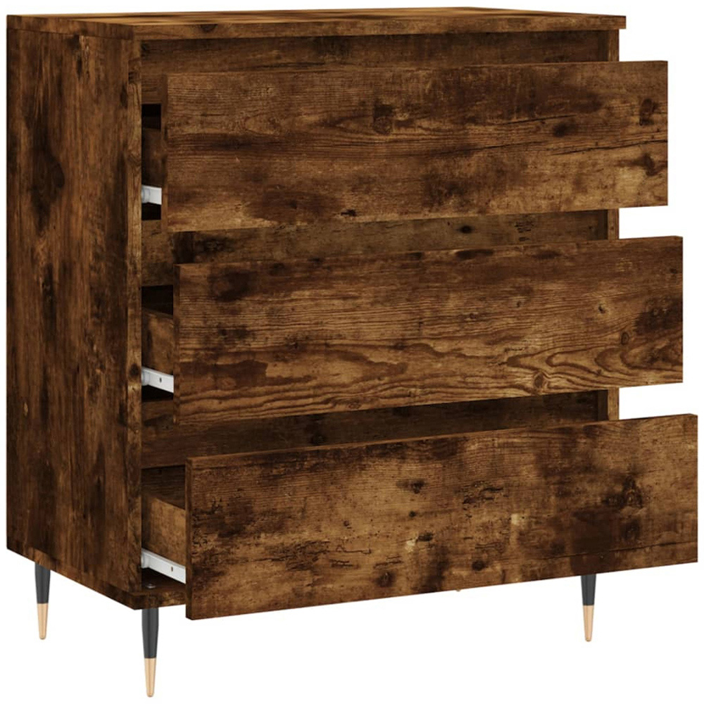 vidaXL 3 Drawer Smoked Oak Sideboard Image 6