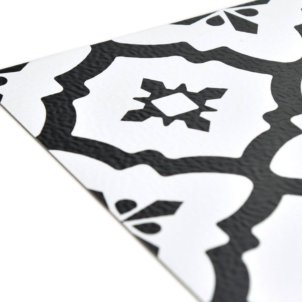 Floorpops Comet Black and White Peel and Stick Floor Tile 30.48 x 30.48cm 10 Pack Image 3