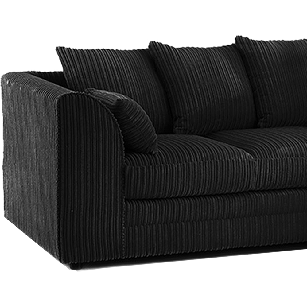Portland Luxor 4 Seater Black Jumbo Cord Right Hand L Shape Corner Sofa Image 3