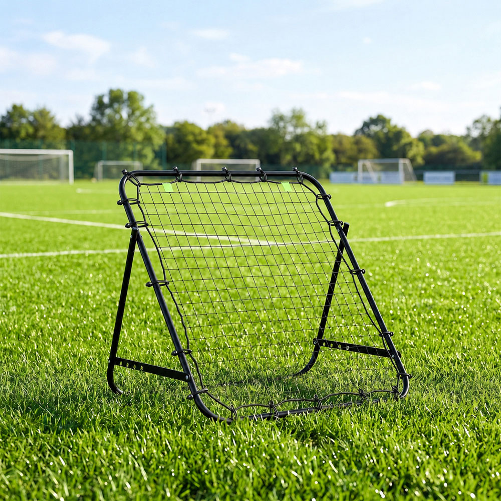 HOMCOM Adjustable Football Rebounder Net Training Aid Black Image 2