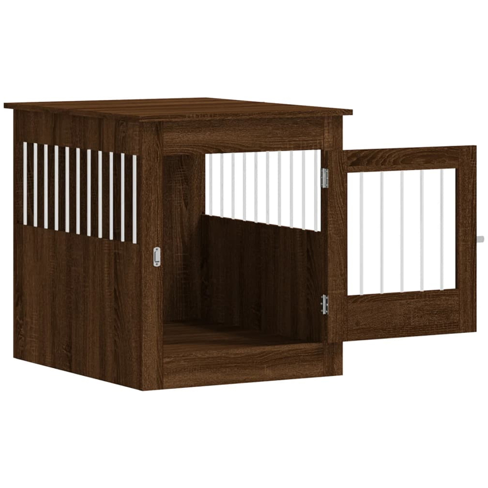 vidaXL Brown Oak Processed Wood Dog Crate Furniture 64.5 x 80 x 71cm Image 5