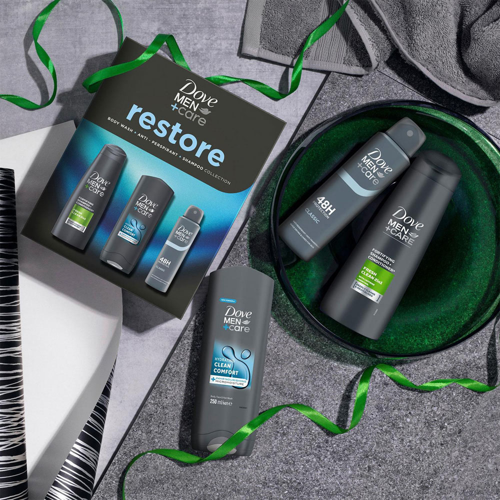 Dove Men+Care Restore Trio Gift Set 3 Pack Image 2