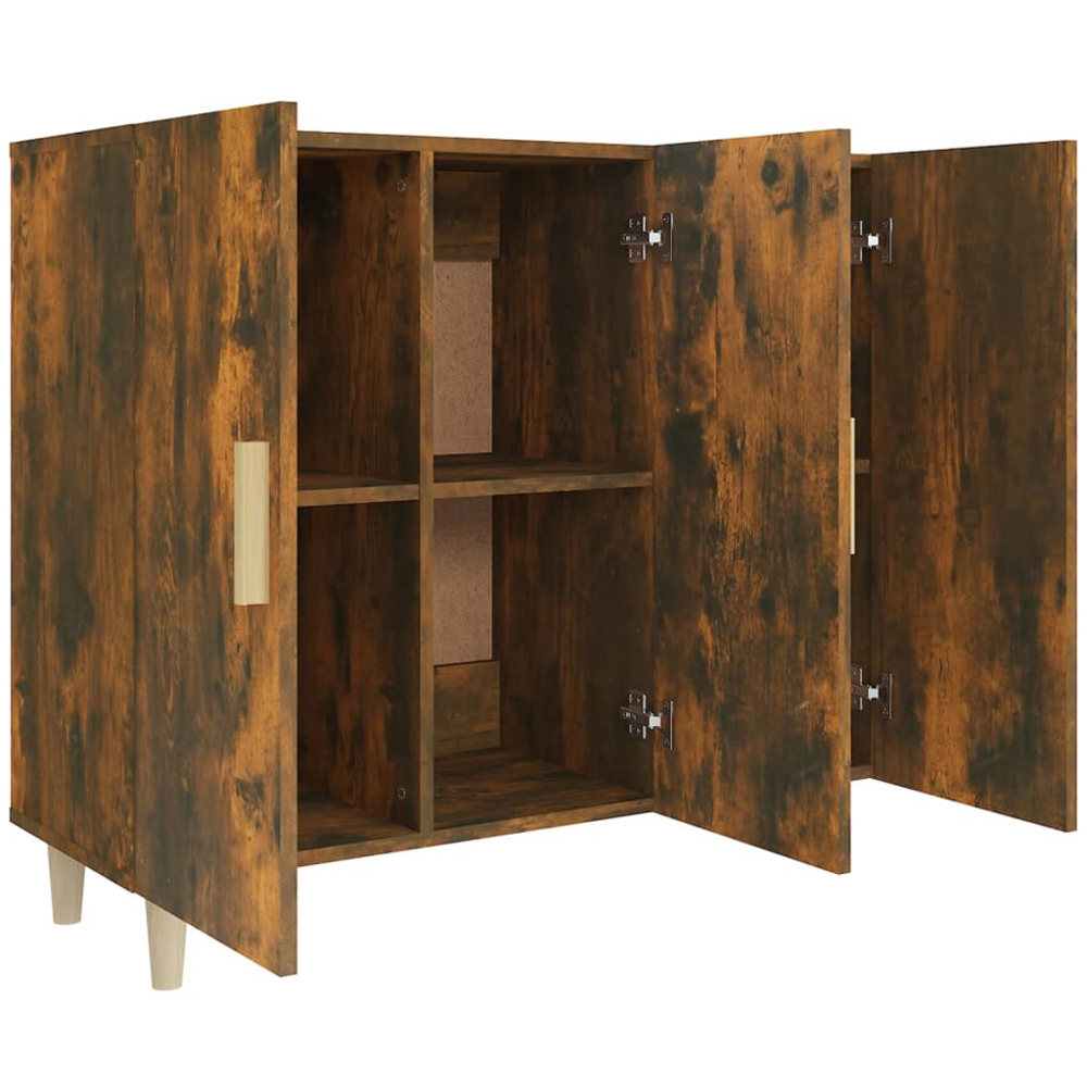 vidaXL 3 Door Smoked Oak Sideboard Image 4