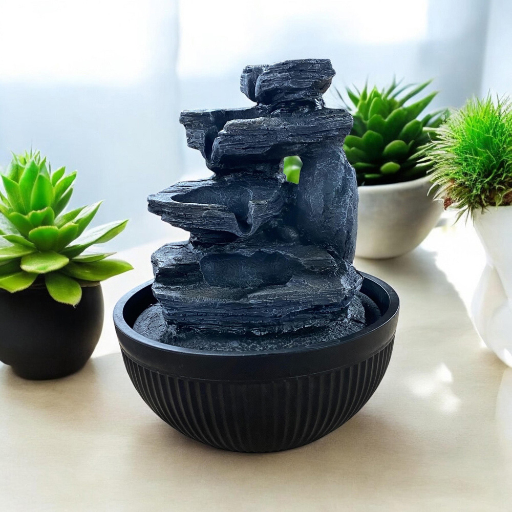 Acacia Home Dark Blue Tabletop Fountain Image 2