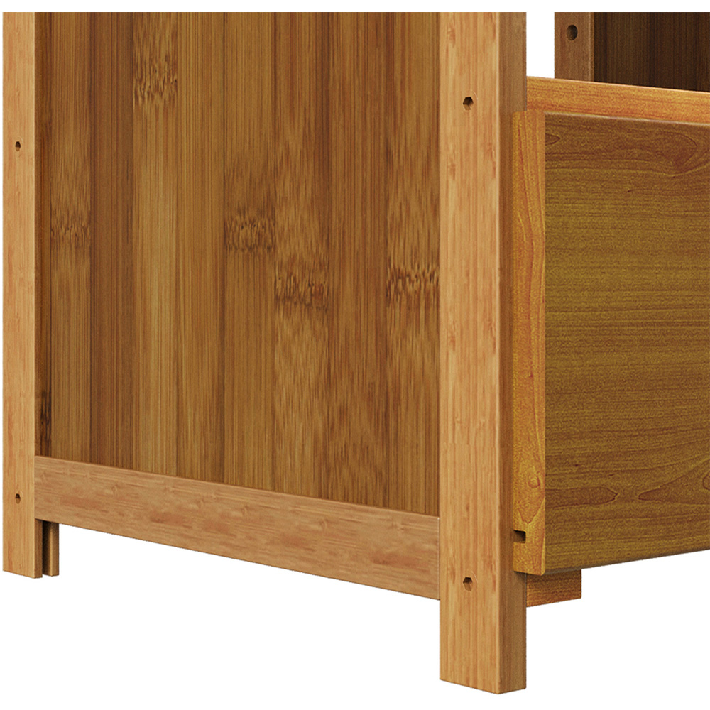 Living and Home Single Drawer Single Shelf Tea Colour Bedside Table Image 3
