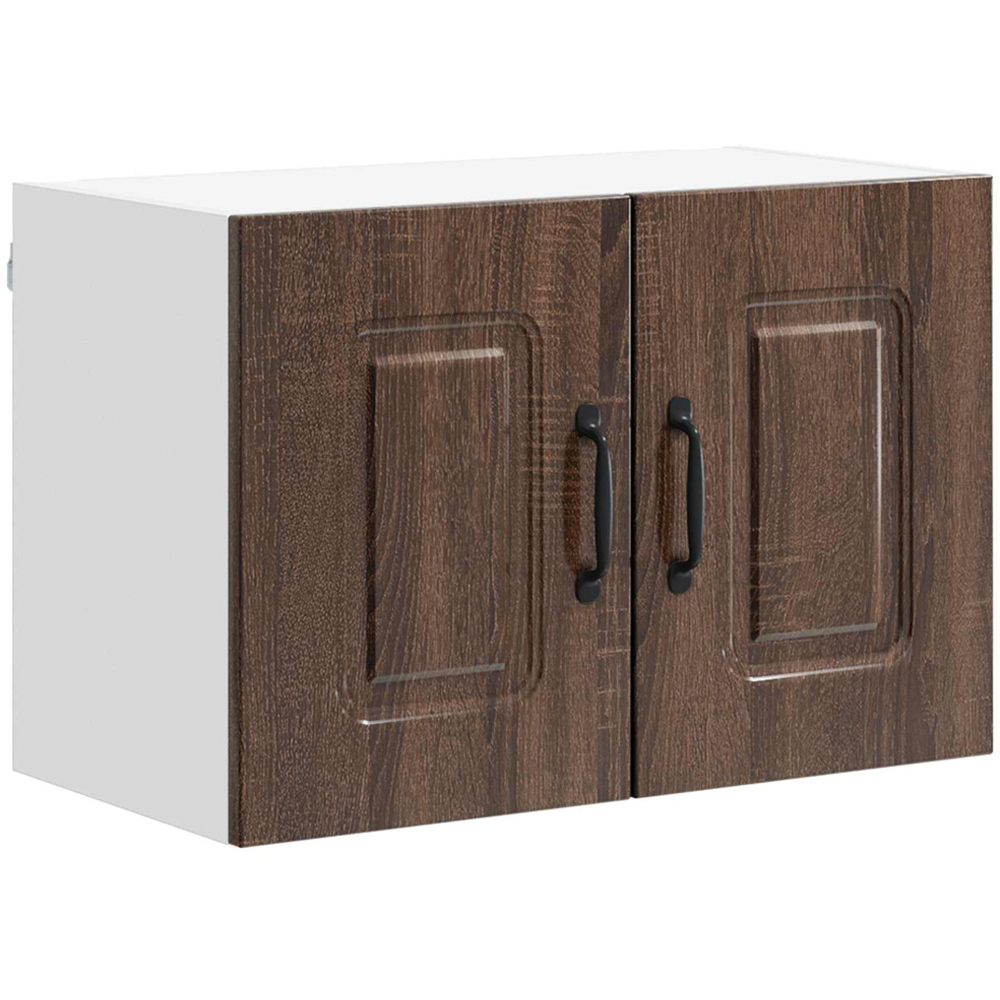 vidaXL Kalmar 2 Door Brown Oak Wall Kitchen Cabinet 2 Pack Image 2
