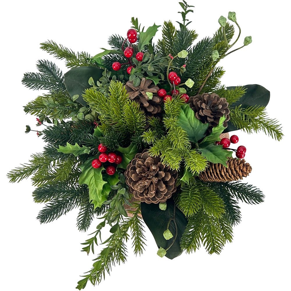 Traditional Potted Holly and BerryGreen Image 4