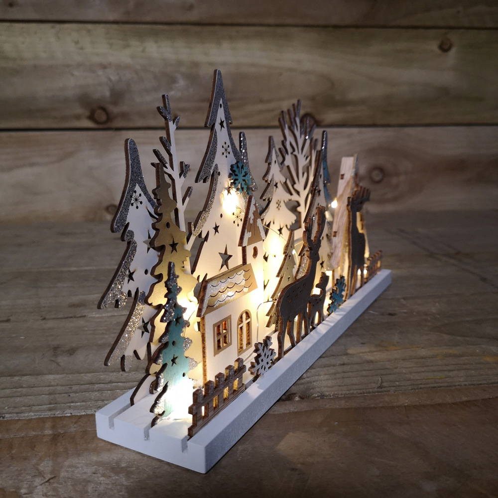 Samuel Alexander LED Wooden Reindeer Scene Silhouette Christmas Decoration Image 7