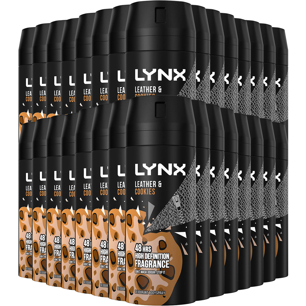 Lynx Collision Leather and Cookies 48H Protection Deodorant Body Spray 150ml 30 Pack Image 1