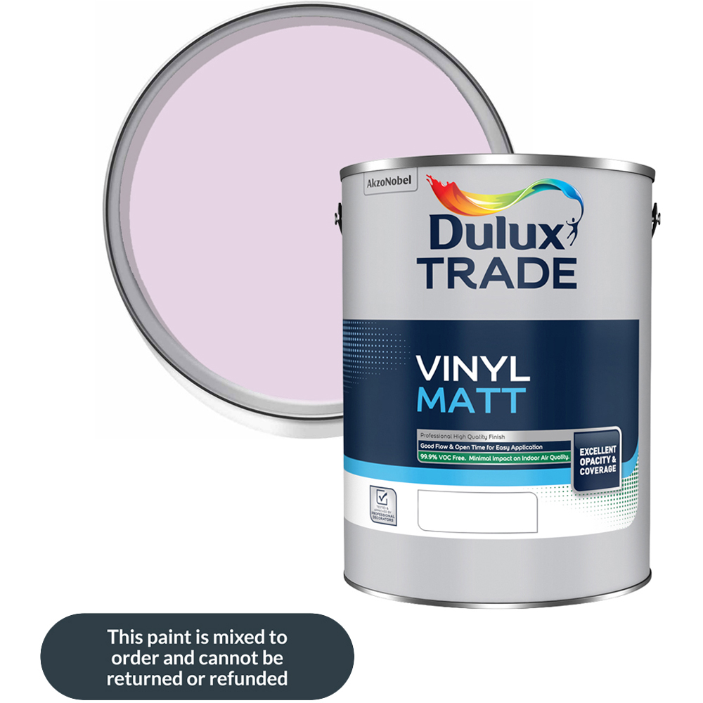 Dulux Trade Pretty Pink Walls and Ceilings Vinyl Matt Paint 5L Image 1