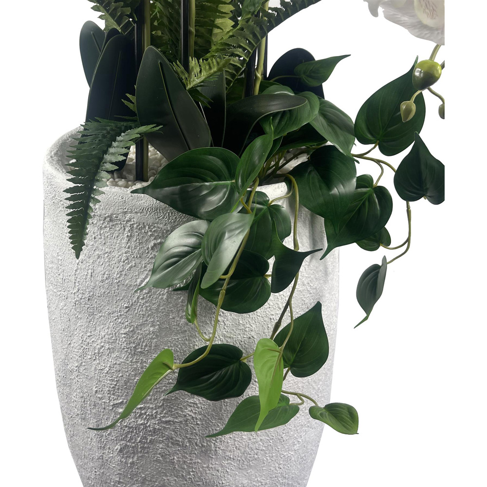 Leaf White Orchid Display Artificial Plant in Pot 5ft Image 4