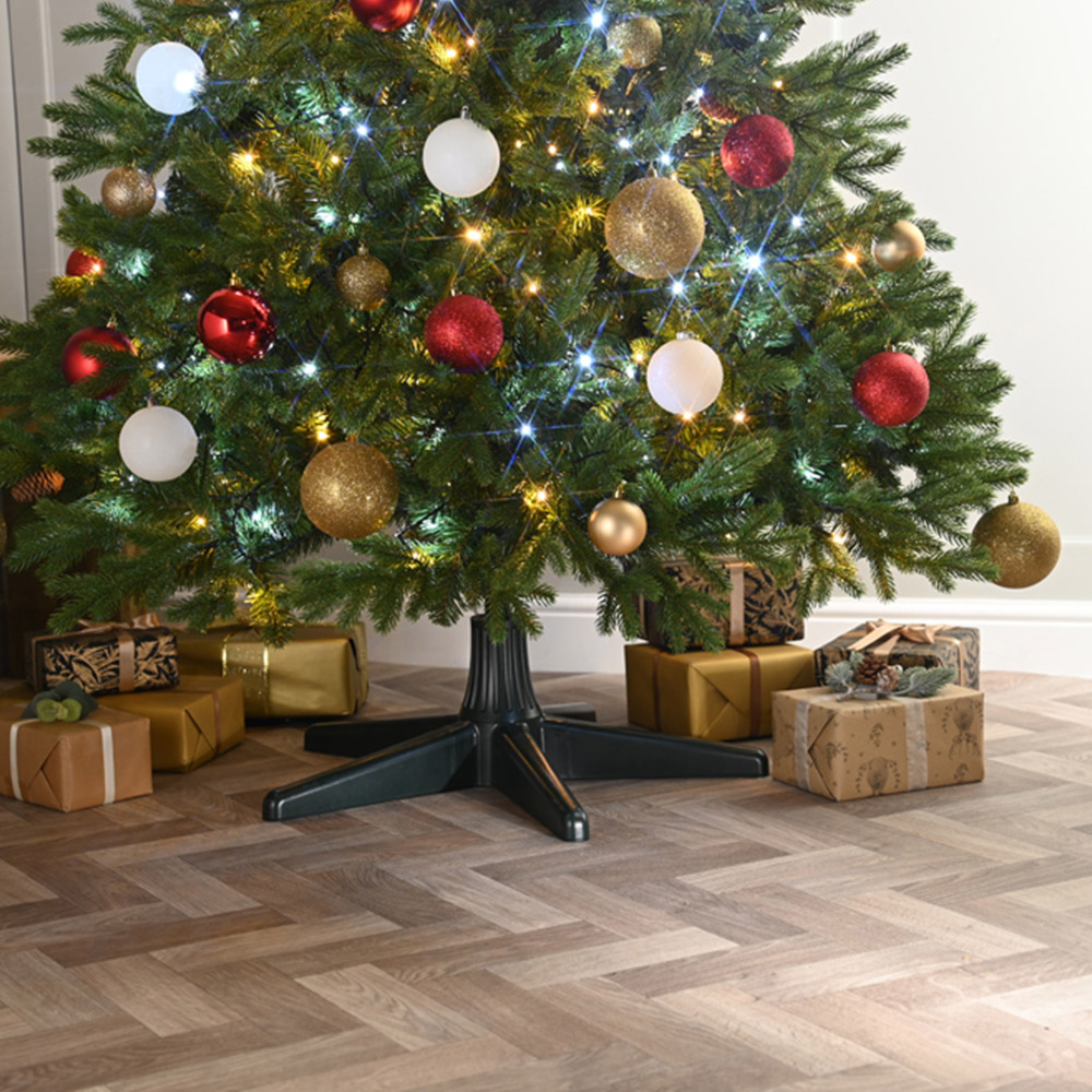 Festive Black Rotating Artificial Christmas Tree Base 65cm Image 2