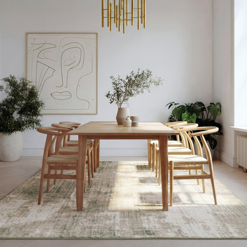 Kukoon Oscar Jasper Muted Green Flat Abstract Rug 120 x 170cm Image 2