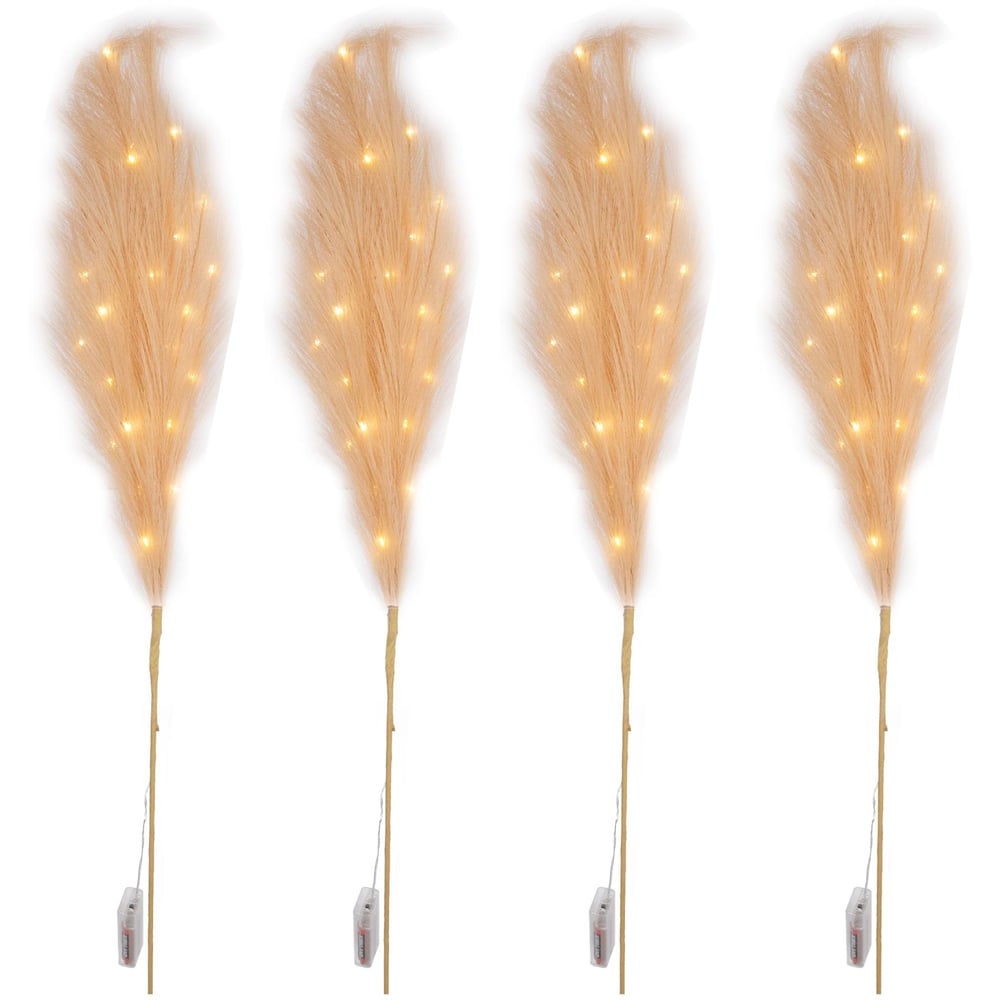 Shatchi Pre Lit Cream Pampas Grass 100cm Image 3