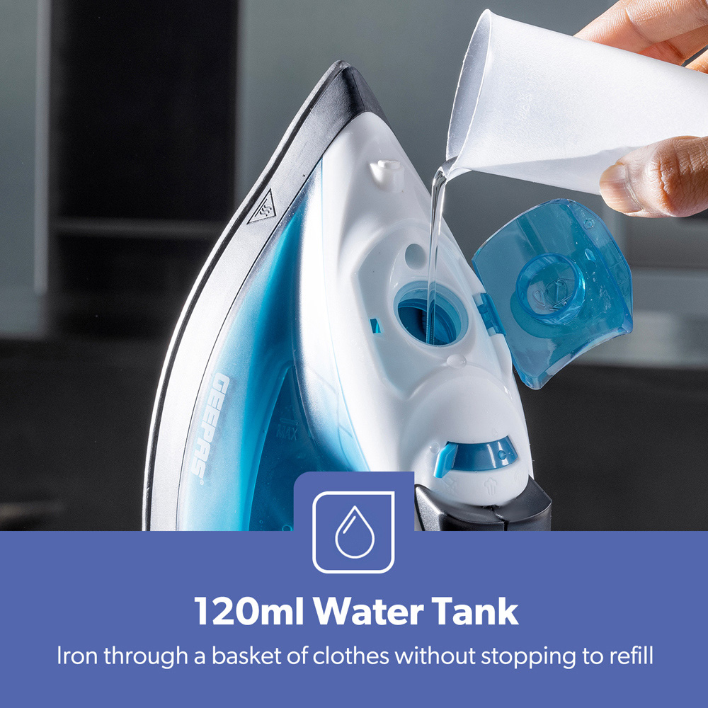 Geepas GSI7783UK-BL Blue Fast Heat Up Steam Iron 1800W Image 6