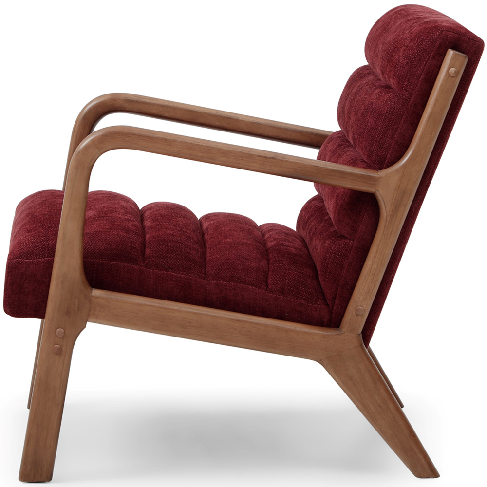 Otis Wine and Brown Chenille Static Ribbed Armchair Image 3