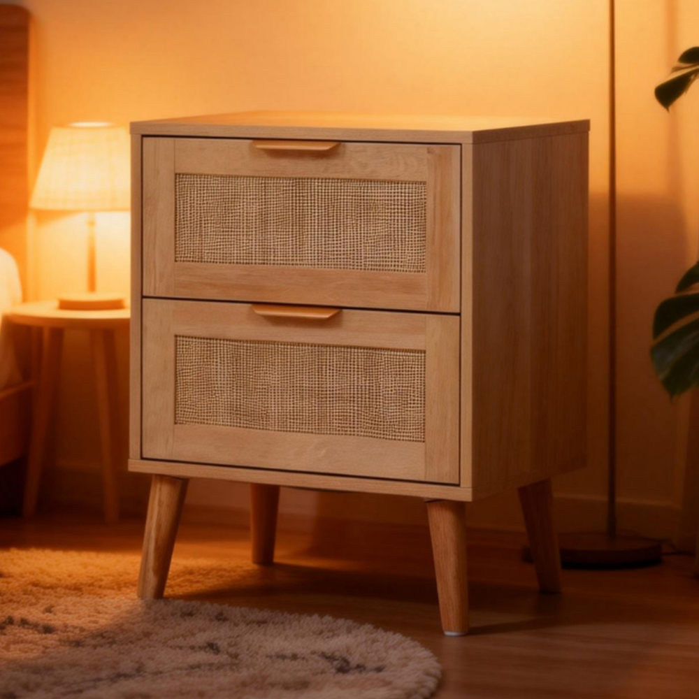 Langham 2 Drawer Natural Rattan Chest of Drawers Image 6