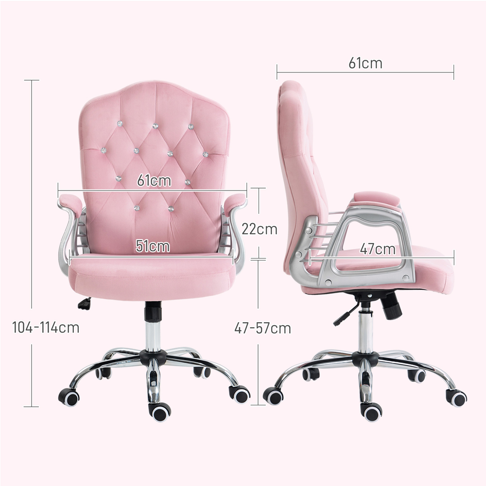 Portland Pink Adjustable Height Office Chair with Tilt Function Image 9