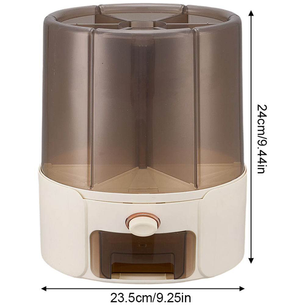 Living and Home 6-Compartment Cream Yellow Rotating Kitchen Storage Container Image 8