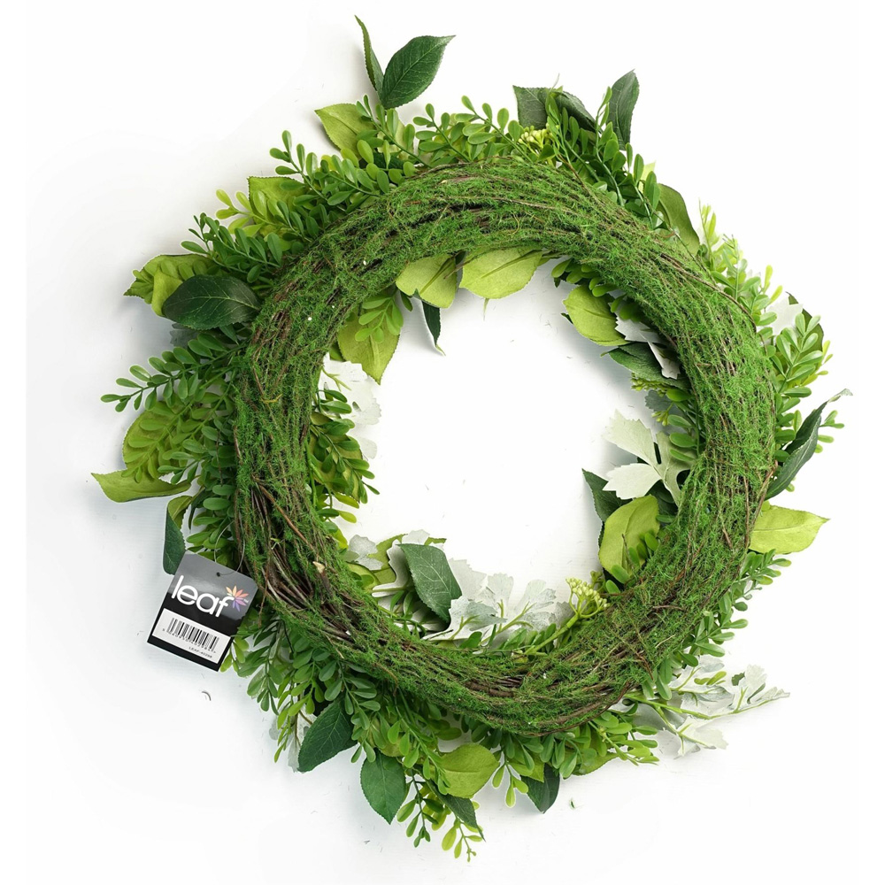Leaf Fern Artificial Wreath 50cm Image 2