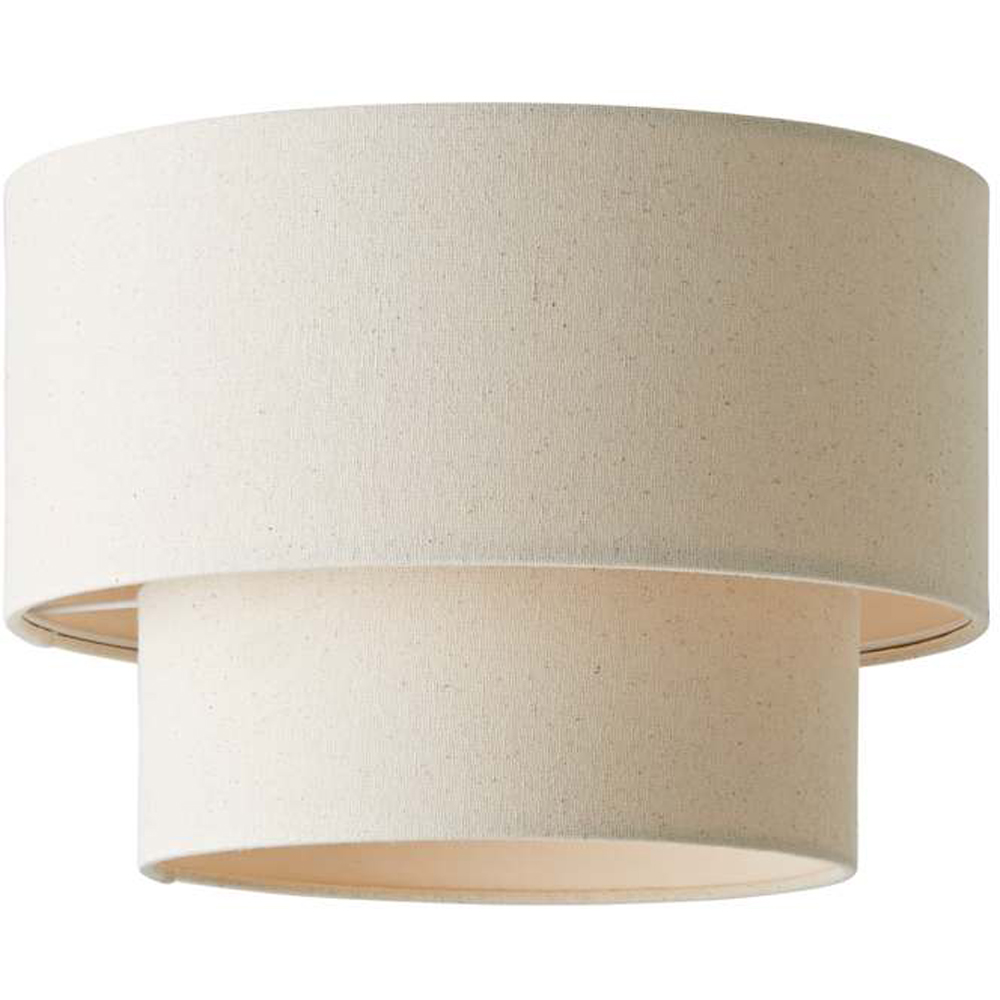 ValueLights Jodie 2 Tier Natural Linen Ceiling Drum Lamp Shade Image 1