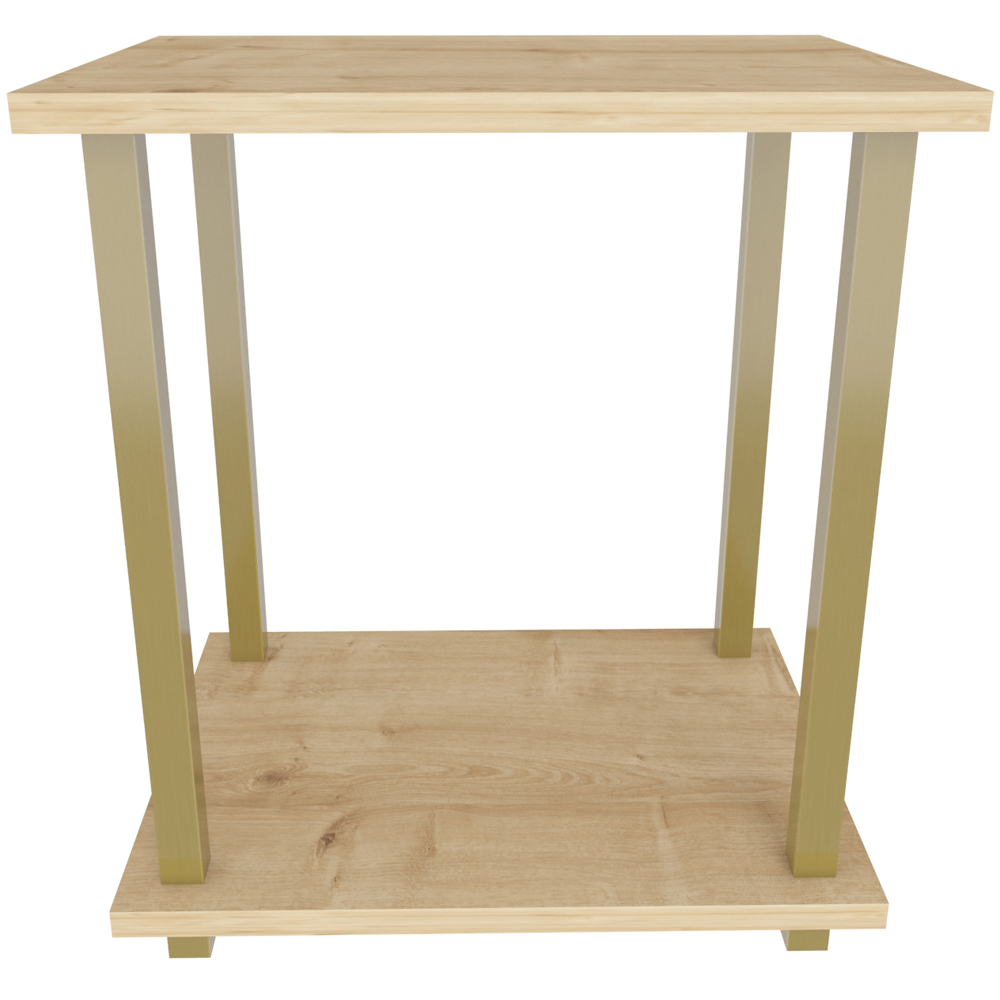 Decorotika Gurnee Gold and Oak Side Table Image 2