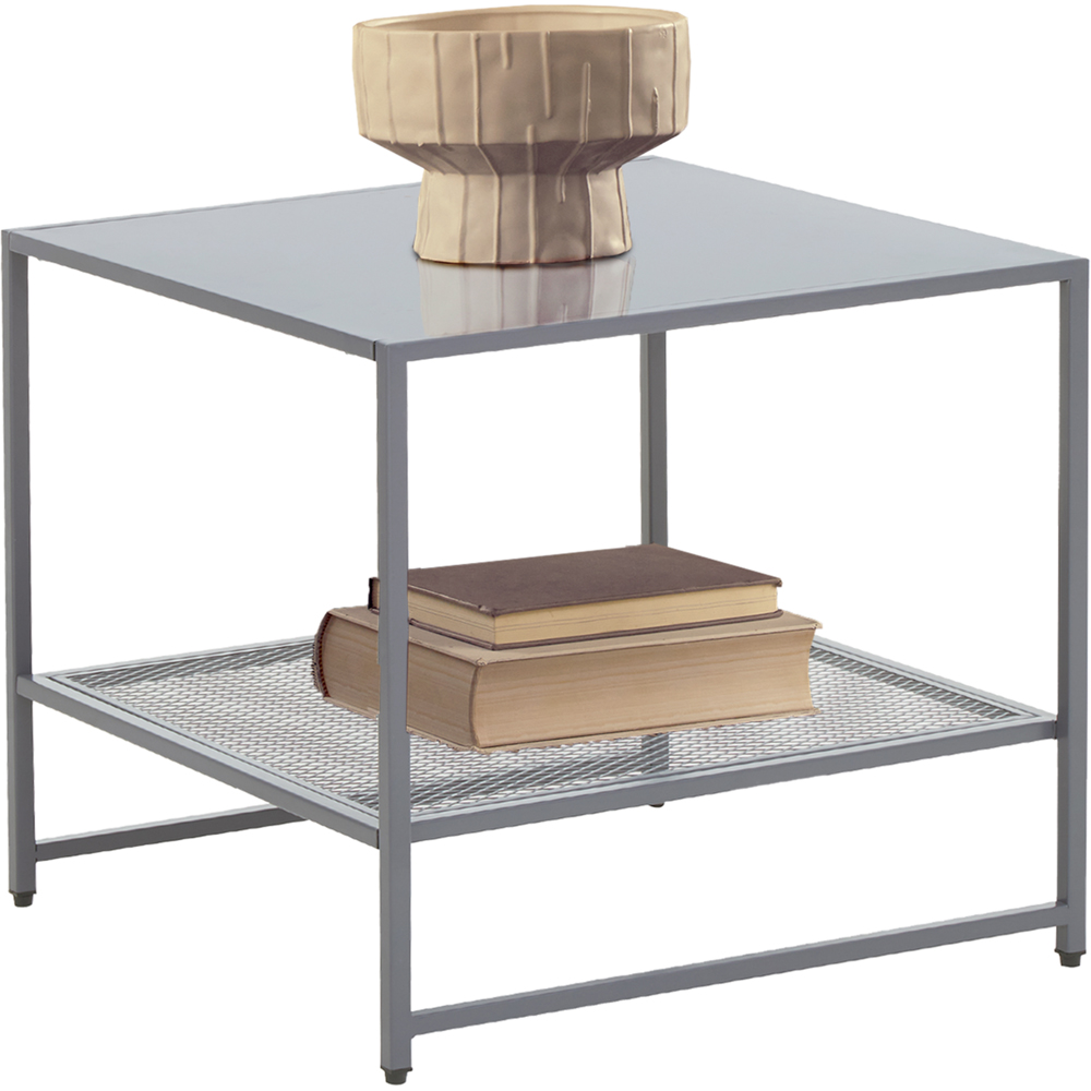 Premier Housewares Single Shelf Grey Metal Side Table Image 4