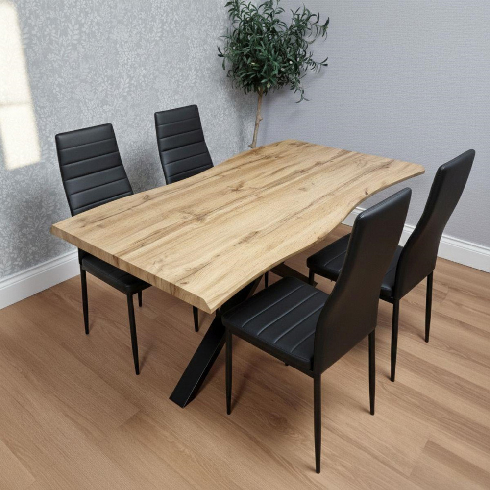 Kosy Koala 4 Seater Wooden Dining Set Black Image 2